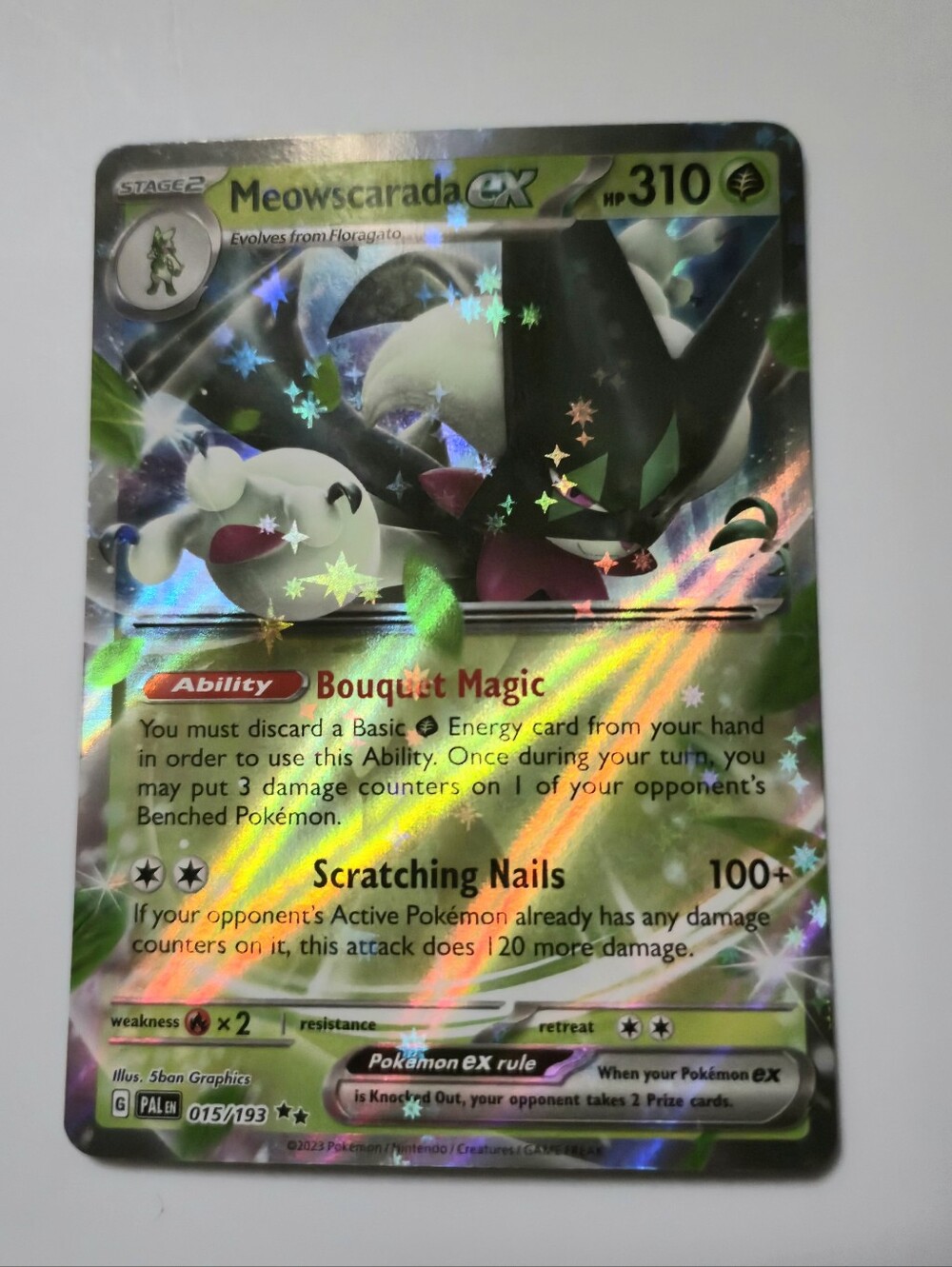 Meowscarada ex #15 | Pokemon Paldea Evolved Holo Card